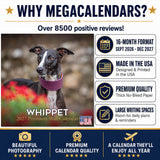 Whippet Wall Calendar 2027 - 12" x 12" Monthly Sleek & Athletic Sighthound Dog Breed Calendar
