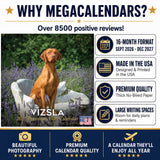 Vizsla Wall Calendar 2027 - 12" x 12" Monthly Athletic & Affectionate Hungarian Pointer Dog Breed Calendar