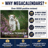 Tibetan Terrier Wall Calendar 2027 - 12" x 12" Monthly Loyal & Affectionate Tibetan Dog Breed Calendar