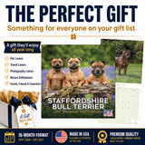 Staffordshire Bull Terrier Wall Calendar 2027 - 12" x 12" Monthly Courageous & Affectionate Staffy Dog Breed Calendar
