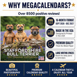 Staffordshire Bull Terrier Wall Calendar 2027 - 12" x 12" Monthly Courageous & Affectionate Staffy Dog Breed Calendar