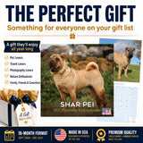 Shar Pei Wall Calendar 2027 - 12" x 12" Monthly Loyal & Independent Wrinkle Dog Breed Calendar