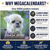 Lhasa Apso Wall Calendar 2027 - 12" x 12" Monthly Regal Long-Haired & Sentinel Tibetan Companion Calendar