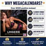 Lingerie Wall Calendar 2027 - 12" x 12" Monthly Elegant Boudoir Photography & Creative Glamour Art Calendar
