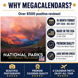 National Parks Wall Calendar 2027 - 12" x 12" Monthly Majestic American Wilderness Scenic Landmarks Travel Calendar