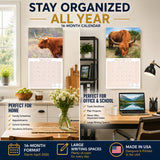 Highland Cows Wall Calendar 2027 - 12" x 12" Monthly Rustic Cattle & Scottish Highland Cow Calendar