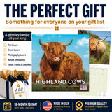 Highland Cows Wall Calendar 2027 - 12" x 12" Monthly Rustic Cattle & Scottish Highland Cow Calendar