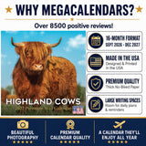 Highland Cows Wall Calendar 2027 - 12" x 12" Monthly Rustic Cattle & Scottish Highland Cow Calendar