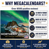Northern Lights Wall Calendar 2027 - 12" x 12" Monthly Majestic Aurora Borealis & Night Sky Scenery Calendar