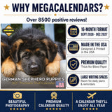 German Shepherd Puppies Wall Calendar 2027 - 12" x 12" Monthly Heartwarming GSD Puppy & Fluffy Shepherd Cub Calendar