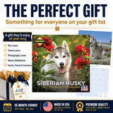 Siberian Husky Wall Calendar 2027 - 12" x 12" Monthly Athletic & Adventurous Husky Dog Breed Calendar