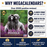 Poodle Wall Calendar 2027 - 12" x 12" Monthly Intelligent & Elegant Standard Poodle Breed Calendar