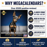 Miniature Pinscher Wall Calendar 2027 - 12" x 12" Monthly Spirited Elegant King of Toys Dog Breed Calendar