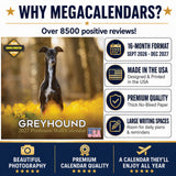 Greyhound Wall Calendar 2027 - 12" x 12" Monthly Sleek Aerodynamic Racing & Athletic Sighthound Calendar