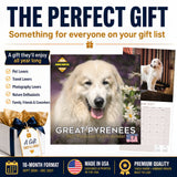 Great Pyrenees Wall Calendar 2027 - 12" x 12" Monthly Noble Pure-White Livestock Guardian Mountain Dog Calendar