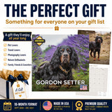 Gordon Setter Wall Calendar 2027 - 12" x 12" Monthly Heavy Black & Tan Gordon Setter Gundog Calendar