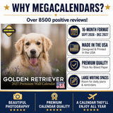 Golden Retriever Wall Calendar 2027 - 12" x 12" Monthly Friendly & Devoted Golden Lab Sporting Breed Calendar