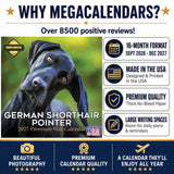German Shorthaired Pointer Wall Calendar 2027 - 12" x 12" Monthly Athletic GSP Pointer & Liver Ticked Gundog Calendar