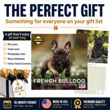 French Bulldog Wall Calendar 2027 - 12" x 12" Monthly Affectionate Frenchie & Bat-Eared Companion Dog Calendar