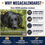 Flatcoated Retriever Wall Calendar 2027 - 12" x 12" Monthly Sleek Black Flattie Sporting Gundog Breed Calendar