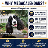 English Springer Spaniel (US) Wall Calendar 2027 - 12" x 12" Monthly Loyal American Springer Spaniel Gundog Breed Calendar