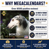Borzoi Wall Calendar 2027 - 12" x 12" Monthly Regal Graceful Russian Sighthound Calendar