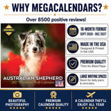 Australian Shepherd Wall Calendar 2027 - 12" x 12" Monthly Intelligent & Agile Herding Dog Calendar