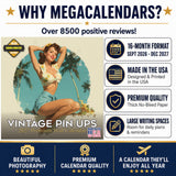 Vintage Pin Ups Wall Calendar 2027 - 12" x 12" Monthly Timeless Nostalgic Glamour & Art History Calendar