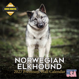 Norwegian Elkhound Wall Calendar 2027 - 12" x 12" Monthly Bold Silver-Grey & Viking Heritage Hound Calendar