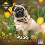 Pug Wall Calendar 2027 - 12" x 12" Monthly Charming & Mischievous Pug Dog Breed Calendar