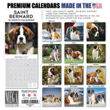 St Bernard Wall Calendar 2027 - 12" x 12" Monthly Loyal & Courageous Saint Bernard Giant Breed Calendar
