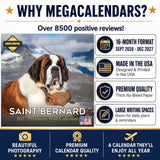 St Bernard Wall Calendar 2027 - 12" x 12" Monthly Loyal & Courageous Saint Bernard Giant Breed Calendar