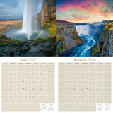 Iceland Wall Calendar 2027 - 12" x 12" Monthly Nordic Volcanic Landscapes & Arctic Travel Scenery Calendar