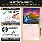 Iceland Wall Calendar 2027 - 12" x 12" Monthly Nordic Volcanic Landscapes & Arctic Travel Scenery Calendar