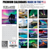 Iceland Wall Calendar 2027 - 12" x 12" Monthly Nordic Volcanic Landscapes & Arctic Travel Scenery Calendar