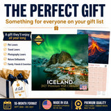 Iceland Wall Calendar 2027 - 12" x 12" Monthly Nordic Volcanic Landscapes & Arctic Travel Scenery Calendar