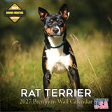 Rat Terrier Wall Calendar 2027 - 12" x 12" Monthly Alert & Energetic American Terrier Breed Calendar