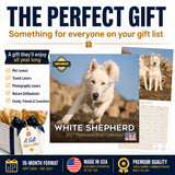 White Shepherd Wall Calendar 2027 - 12" x 12" Monthly Loyal & Noble White Shepherd Dog Breed Calendar