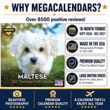 Maltese Wall Calendar 2027 - 12" x 12" Monthly Snow-White Silk Toy & Affectionate Lap Dog Calendar