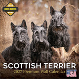 Scottish Terrier Wall Calendar 2027 - 12" x 12" Monthly Dignified & Determined Scottie Dog Breed Calendar