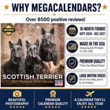 Scottish Terrier Wall Calendar 2027 - 12" x 12" Monthly Dignified & Determined Scottie Dog Breed Calendar