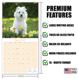 West Highland Terrier Wall Calendar 2027 - 12" x 12" Monthly Loyal & Spirited Westie Dog Breed Calendar