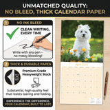 West Highland Terrier Wall Calendar 2027 - 12" x 12" Monthly Loyal & Spirited Westie Dog Breed Calendar