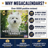 West Highland Terrier Wall Calendar 2027 - 12" x 12" Monthly Loyal & Spirited Westie Dog Breed Calendar