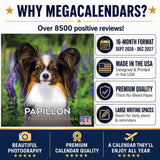Papillon Wall Calendar 2027 - 12" x 12" Monthly Intelligent Butterfly Ear & Graceful Toy Spaniel Calendar