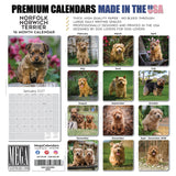 Norwich & Norfolk Terrier Wall Calendar 2027 - 12" x 12" Monthly Spirited Small & Wire Coat British Terrier Calendar