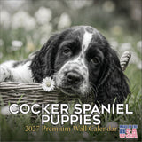 Cocker Spaniel Puppies Wall Calendar 2027 - 12" x 12" Monthly Heartwarming Cocker Spaniel Puppy Breed Art Calendar