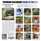 Cocker Spaniel Puppies Wall Calendar 2027 - 12" x 12" Monthly Heartwarming Cocker Spaniel Puppy Breed Art Calendar