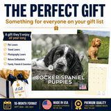Cocker Spaniel Puppies Wall Calendar 2027 - 12" x 12" Monthly Heartwarming Cocker Spaniel Puppy Breed Art Calendar