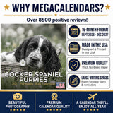 Cocker Spaniel Puppies Wall Calendar 2027 - 12" x 12" Monthly Heartwarming Cocker Spaniel Puppy Breed Art Calendar